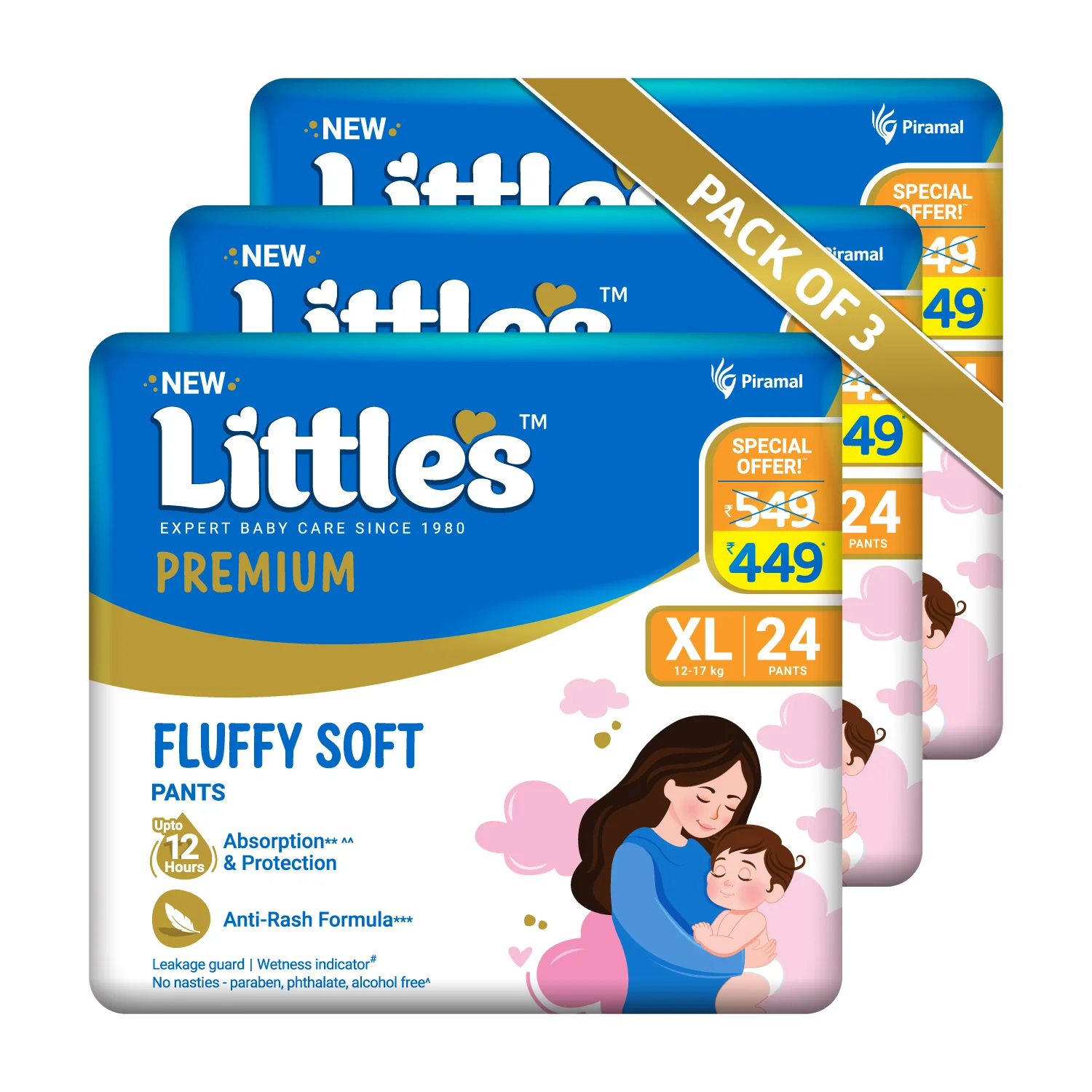 Little's Comfy Baby Diaper Pants - Premium | Baby Diapers with 12 hours Absorption & Wetness Indicators - Image 34