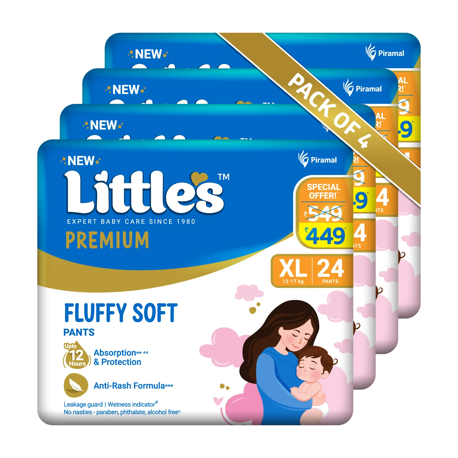 Little's Comfy Baby Diaper Pants - Premium | Baby Diapers with 12 hours Absorption & Wetness Indicators - Image 35