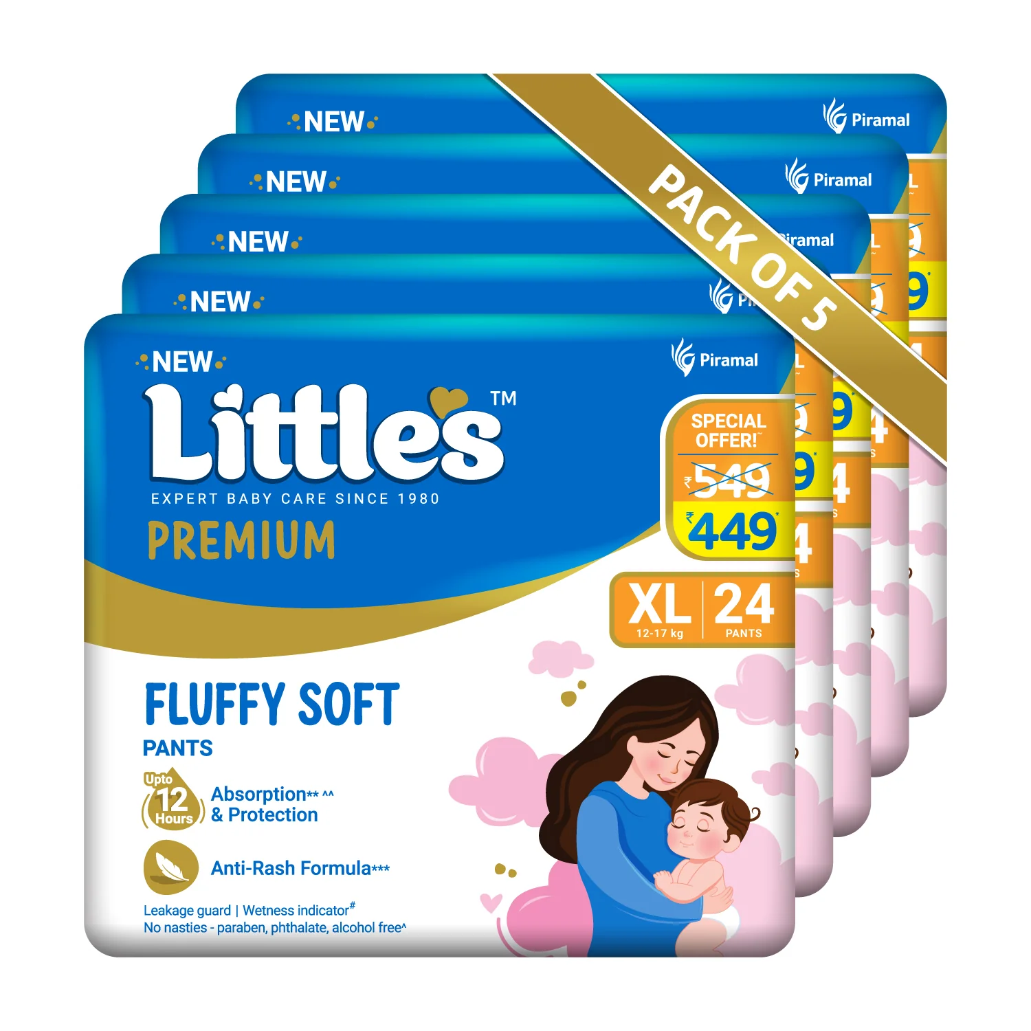Little's Comfy Baby Diaper Pants - Premium | Baby Diapers with 12 hours Absorption & Wetness Indicators - Image 36