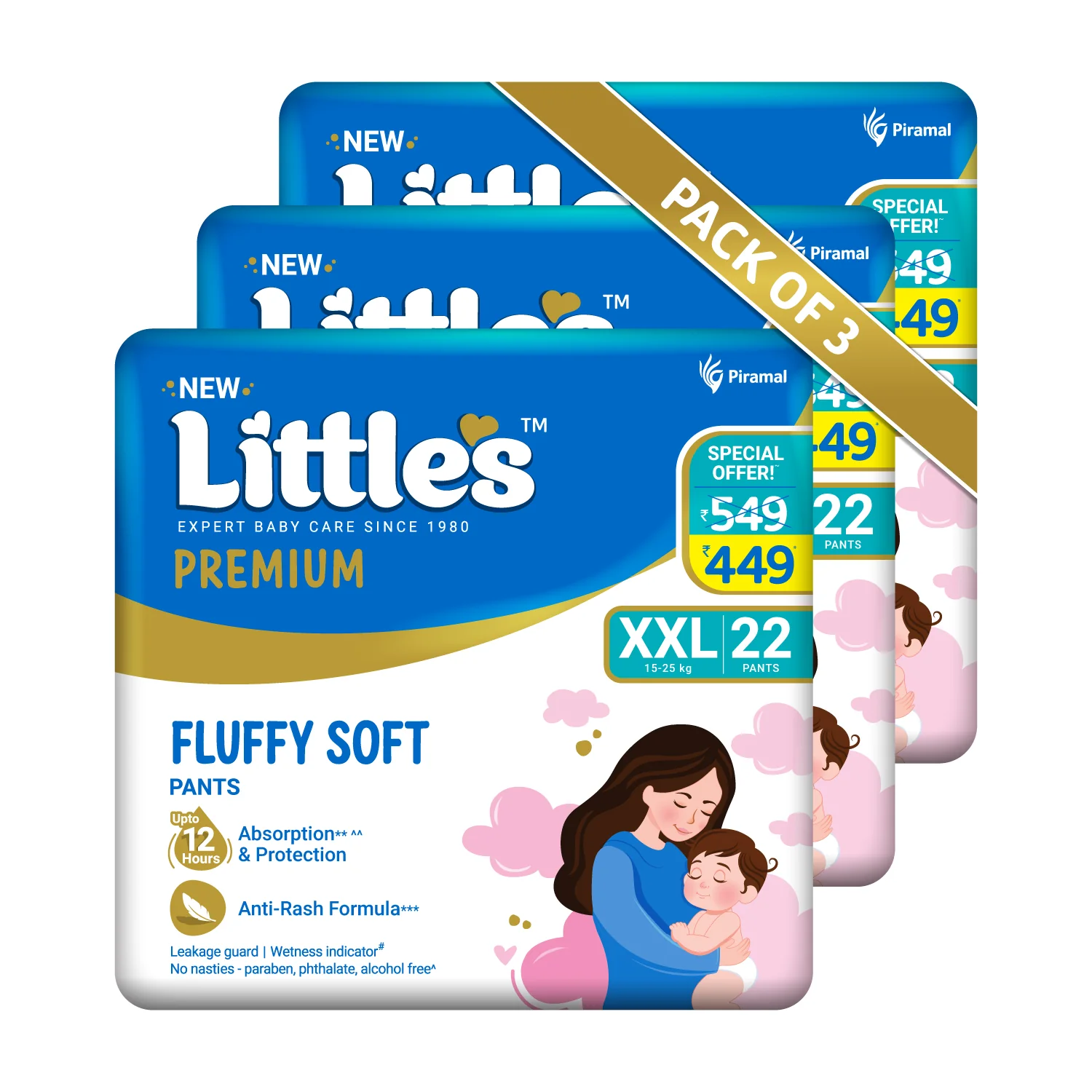 Little's Comfy Baby Diaper Pants - Premium | Baby Diapers with 12 hours Absorption & Wetness Indicators - Image 38