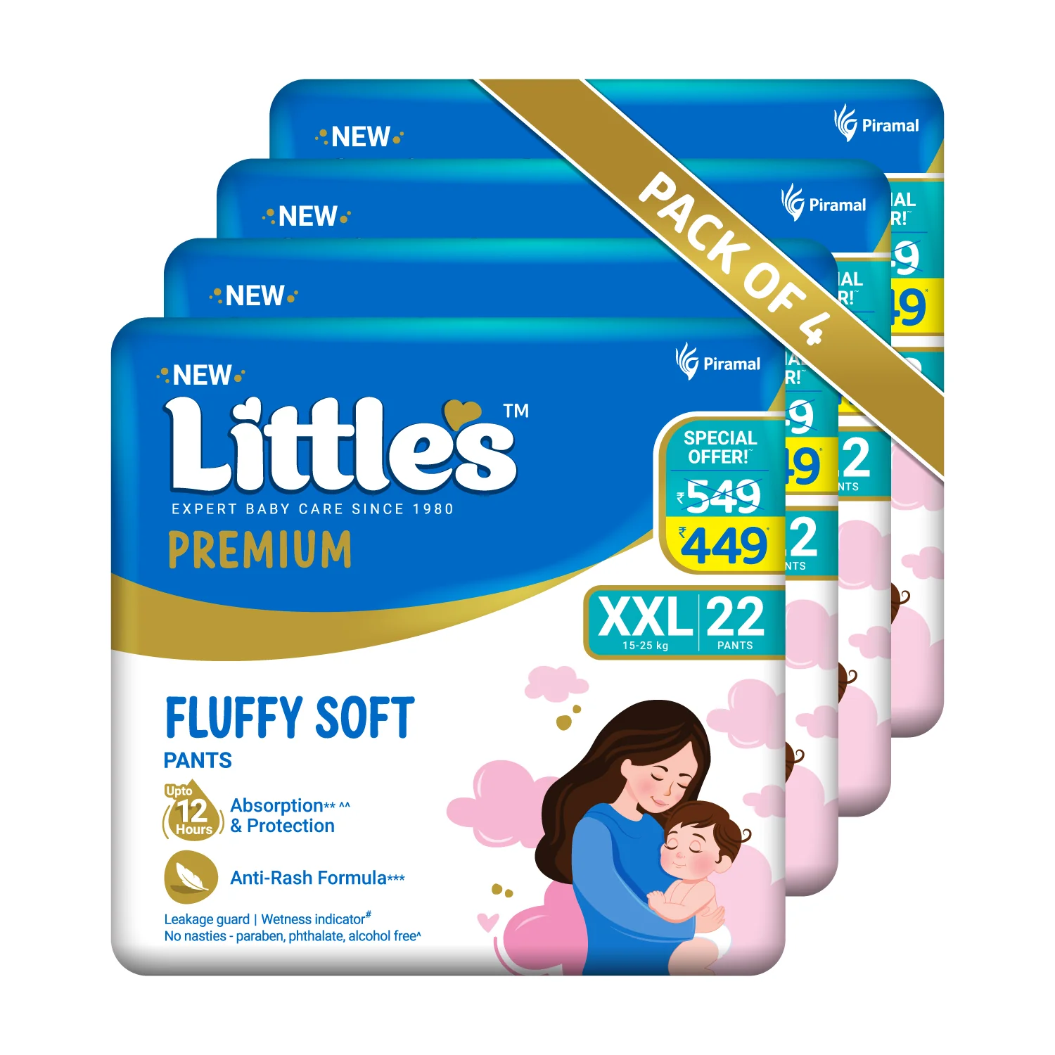Little's Comfy Baby Diaper Pants - Premium | Baby Diapers with 12 hours Absorption & Wetness Indicators - Image 39