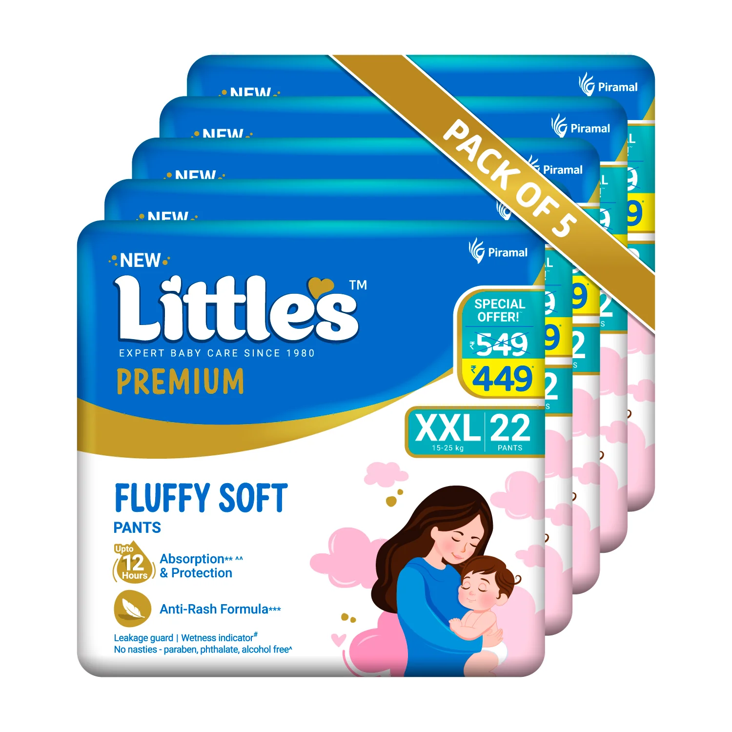 Little's Comfy Baby Diaper Pants - Premium | Baby Diapers with 12 hours Absorption & Wetness Indicators - Image 40