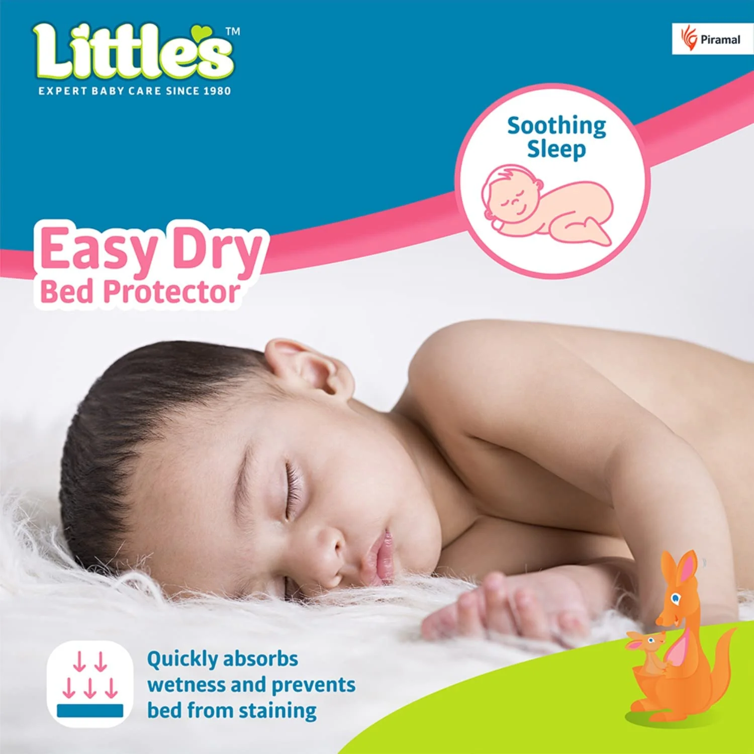 Little's Easy Dry Cotton Bed Protector - Pink - Image 5