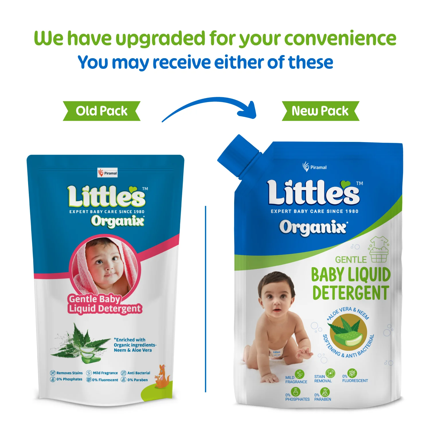 Little's Organix Gentle Baby Liquid Detergent  | Enriched with Aloe Vera and Neem extracts | Free from Parabens, Phosphates, Brighteners & Bleach - 1L - Image 7