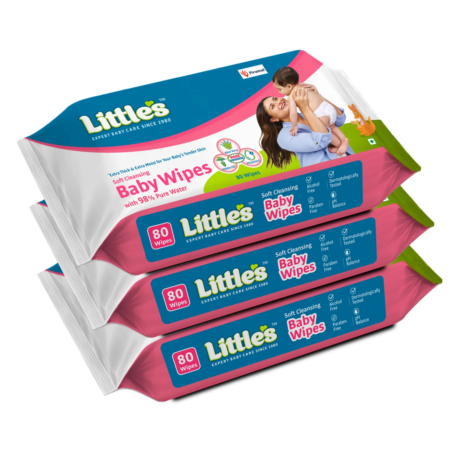 Little's Soft Cleansing Baby Wipes | Contains Aloe Vera & Jojoba Oil -80 wipes - Image 10