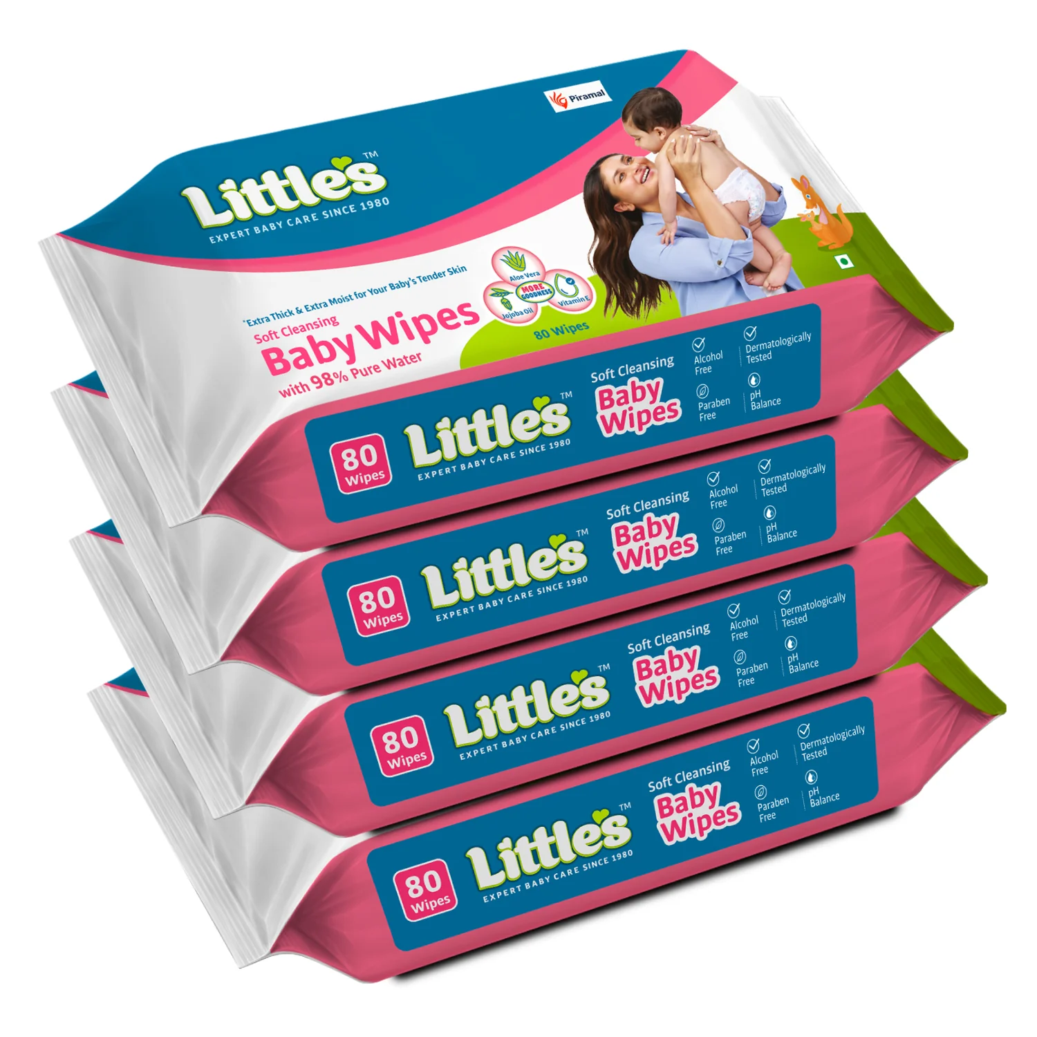 Little's Soft Cleansing Baby Wipes | Contains Aloe Vera & Jojoba Oil -80 wipes - Image 11