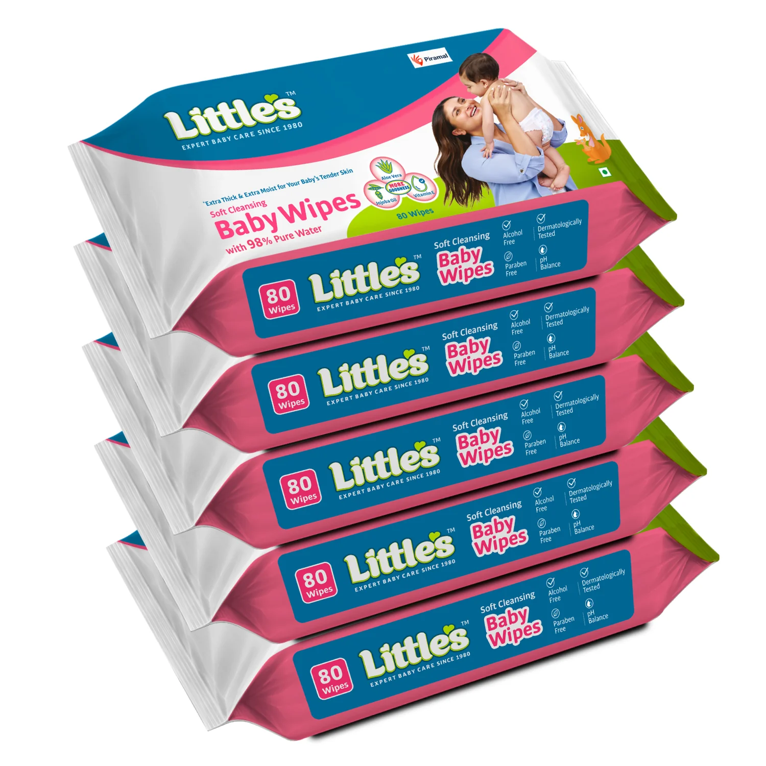 Little's Soft Cleansing Baby Wipes | Contains Aloe Vera & Jojoba Oil -80 wipes - Image 12