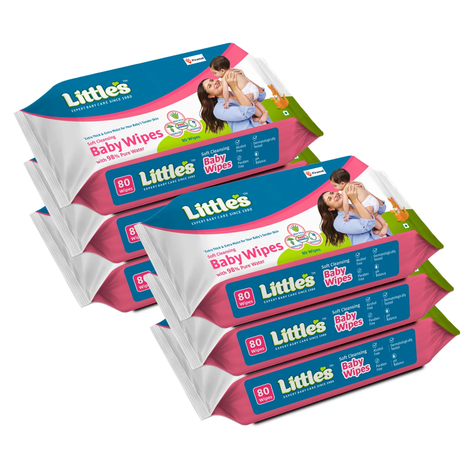 Little's Soft Cleansing Baby Wipes | Contains Aloe Vera & Jojoba Oil -80 wipes - Image 13