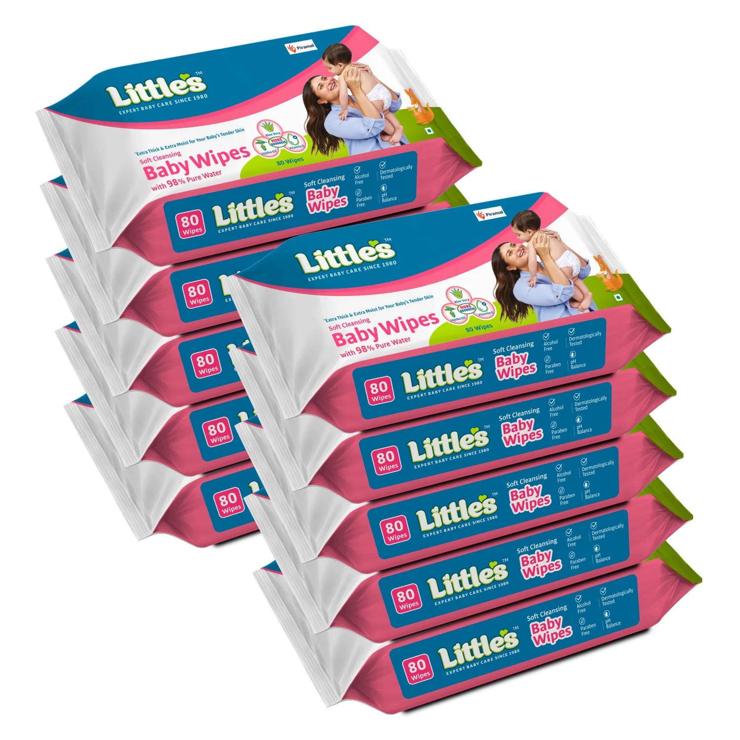 Little's Soft Cleansing Baby Wipes | Contains Aloe Vera & Jojoba Oil -80 wipes - Image 14