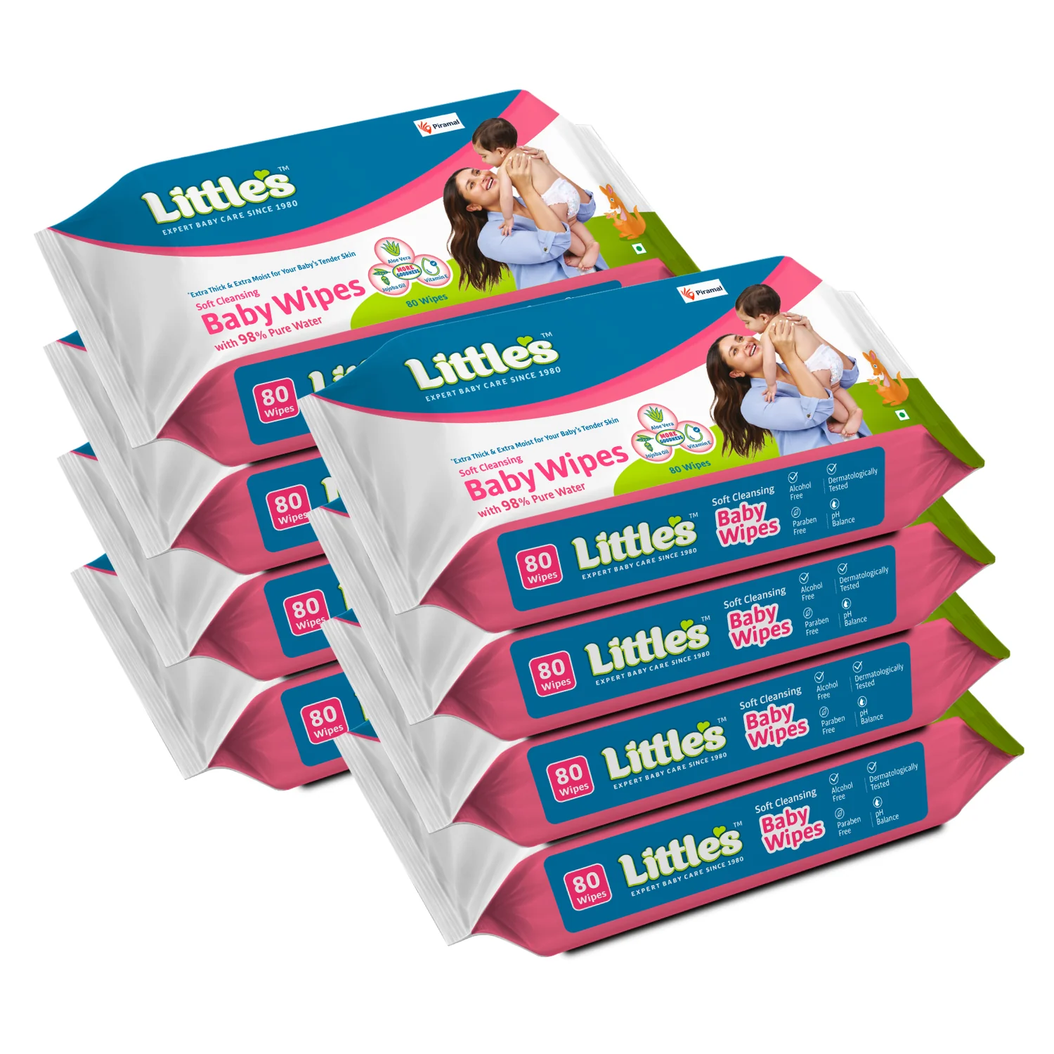 Little's Soft Cleansing Baby Wipes | Contains Aloe Vera & Jojoba Oil -80 wipes - Image 15