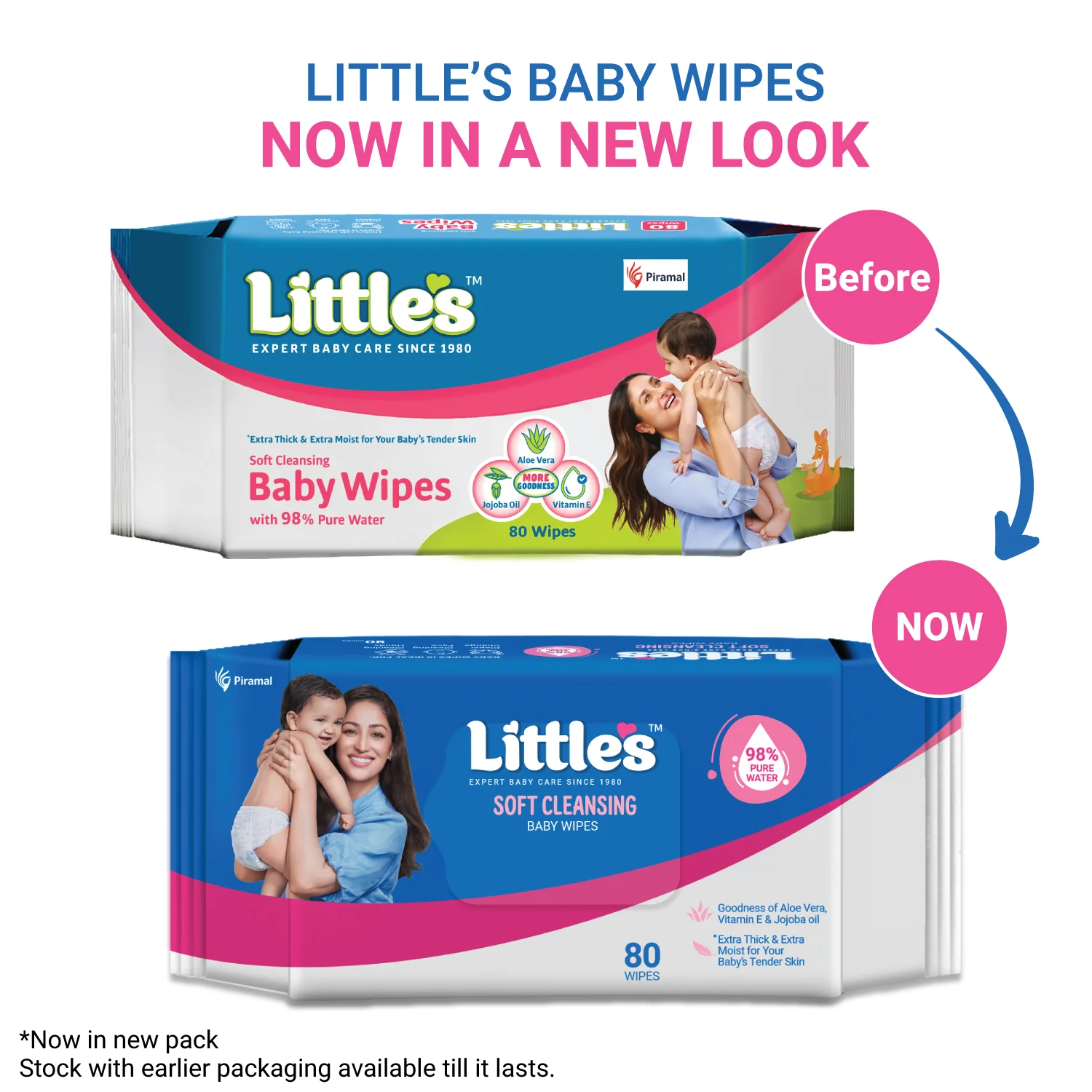 Little's Soft Cleansing Baby Wipes | Contains Aloe Vera & Jojoba Oil -80 wipes - Image 7
