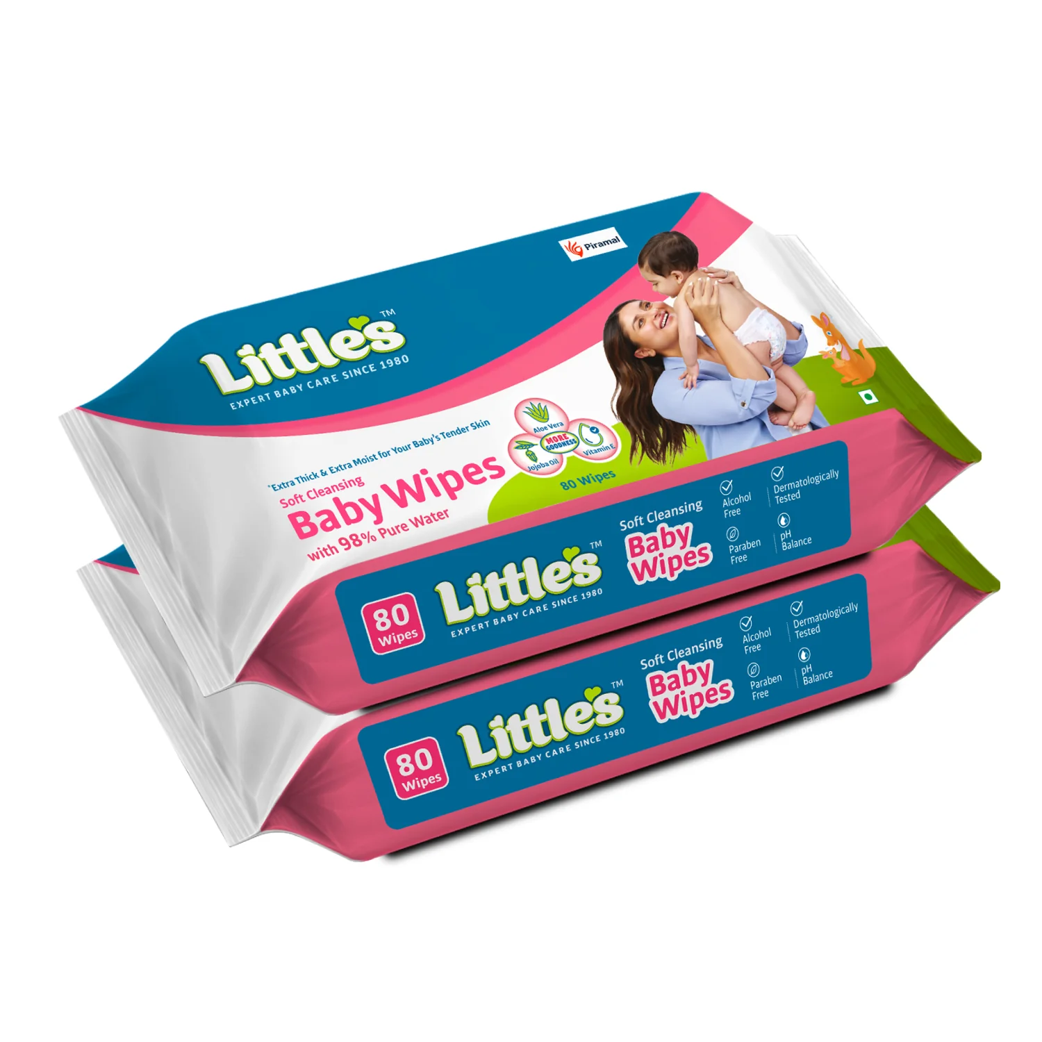Little's Soft Cleansing Baby Wipes | Contains Aloe Vera & Jojoba Oil -80 wipes - Image 9