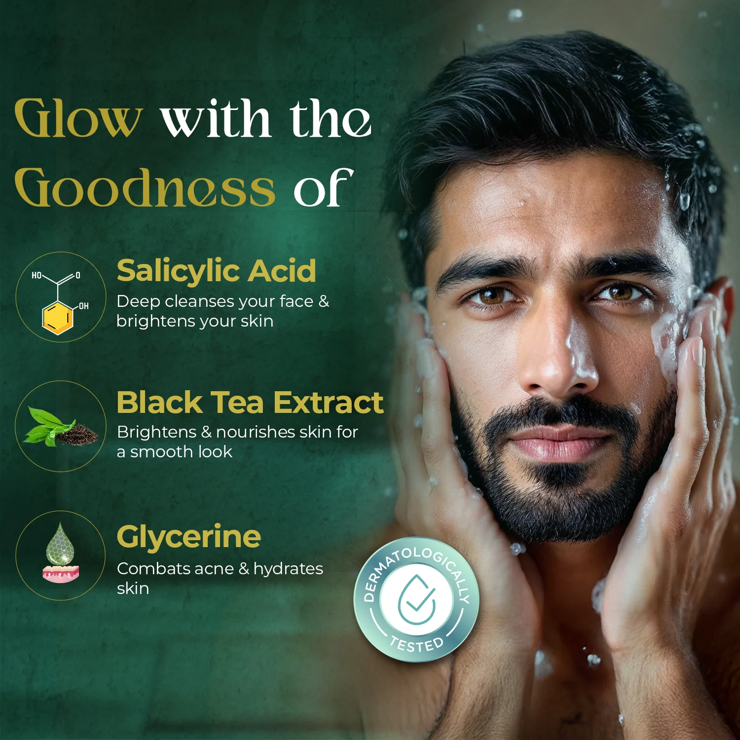 Skin Brightening Face Wash for Men 100ml | Anti Acne FaceWash | All Skin Types - Image 3