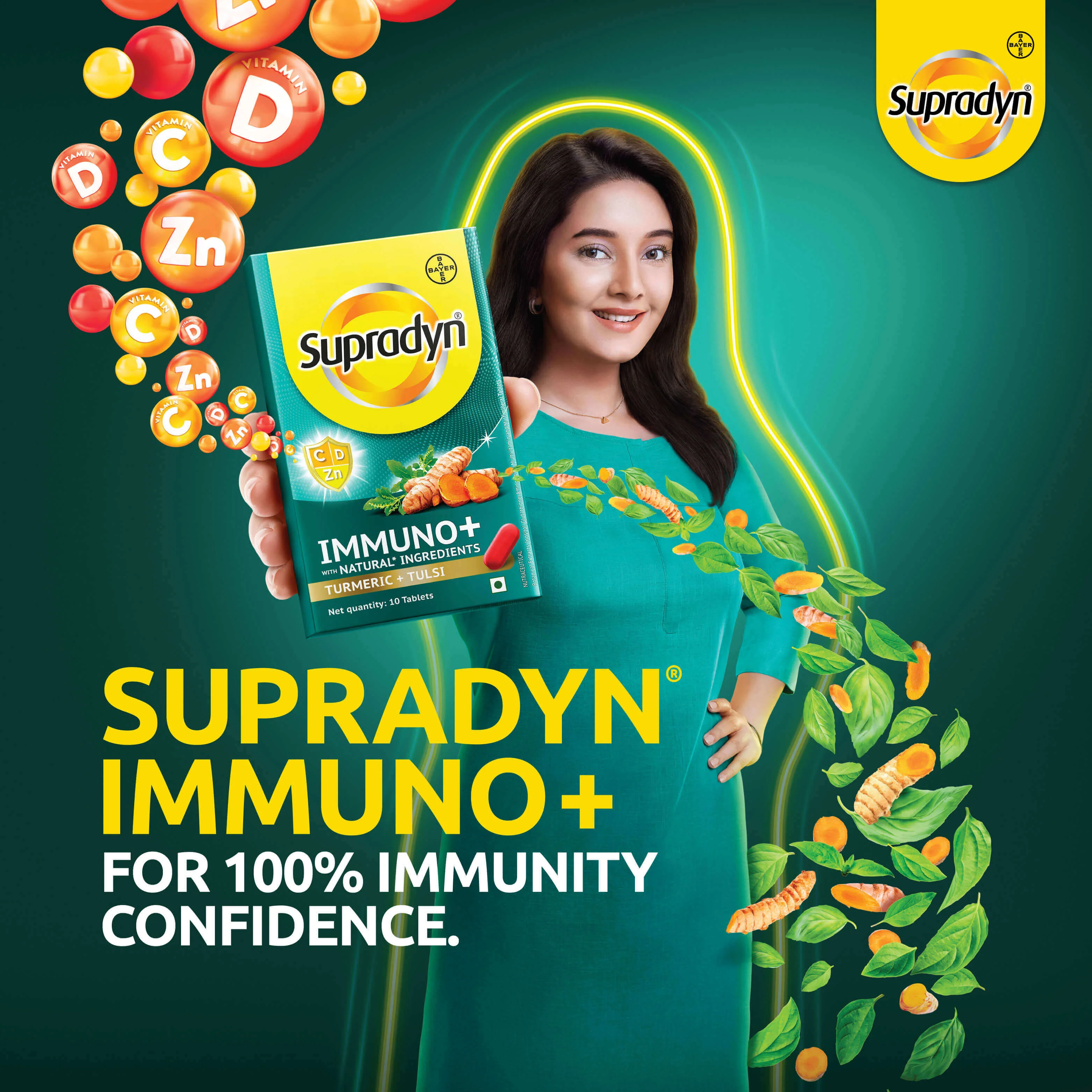 Supradyn Immuno+ Multivitamin with Turmeric & Tulsi | Tablet for Energy & Immunity-  10 Tablets - Image 4