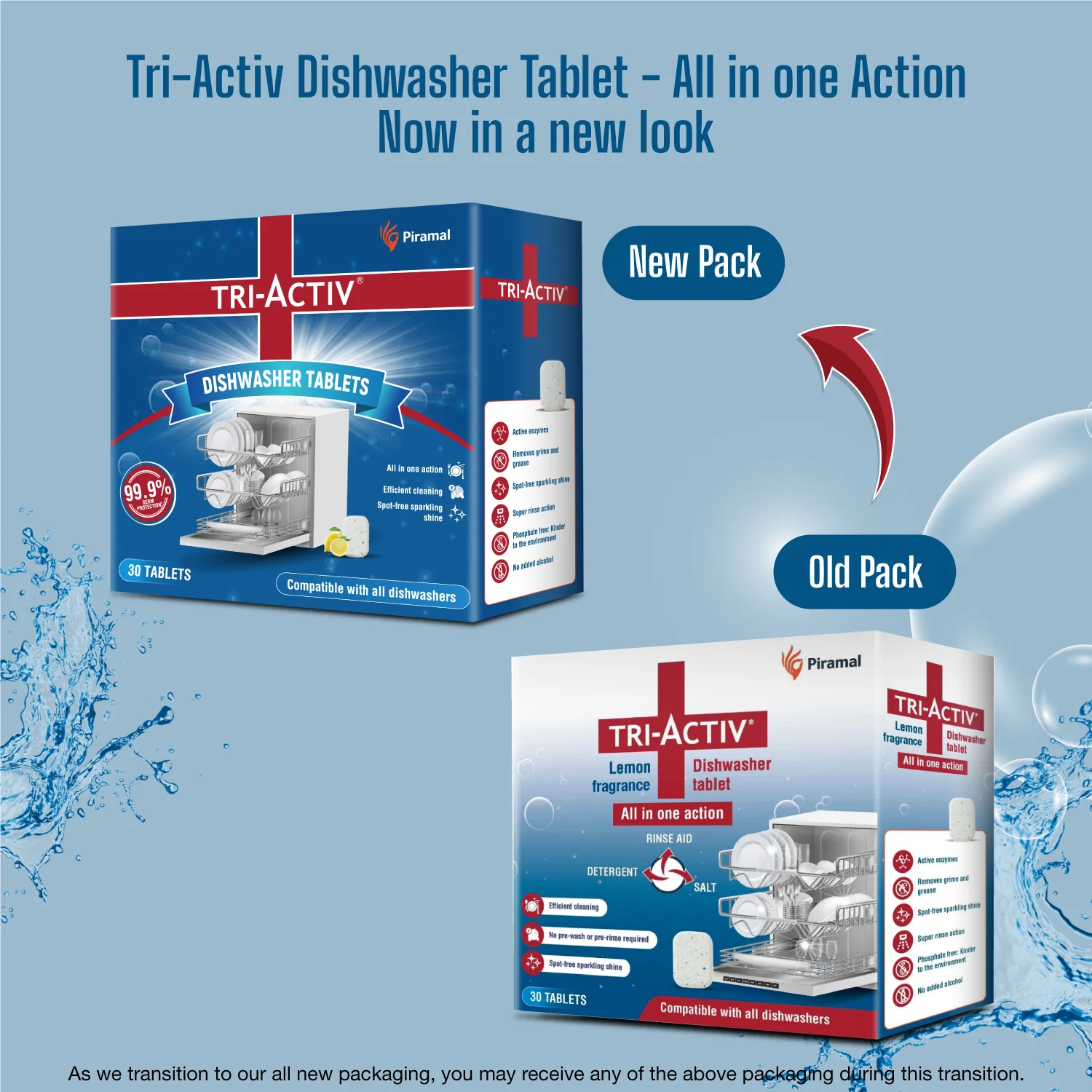 Tri-Activ All-in-One Dishwasher Tablet by Piramal I 30 Units - Image 7