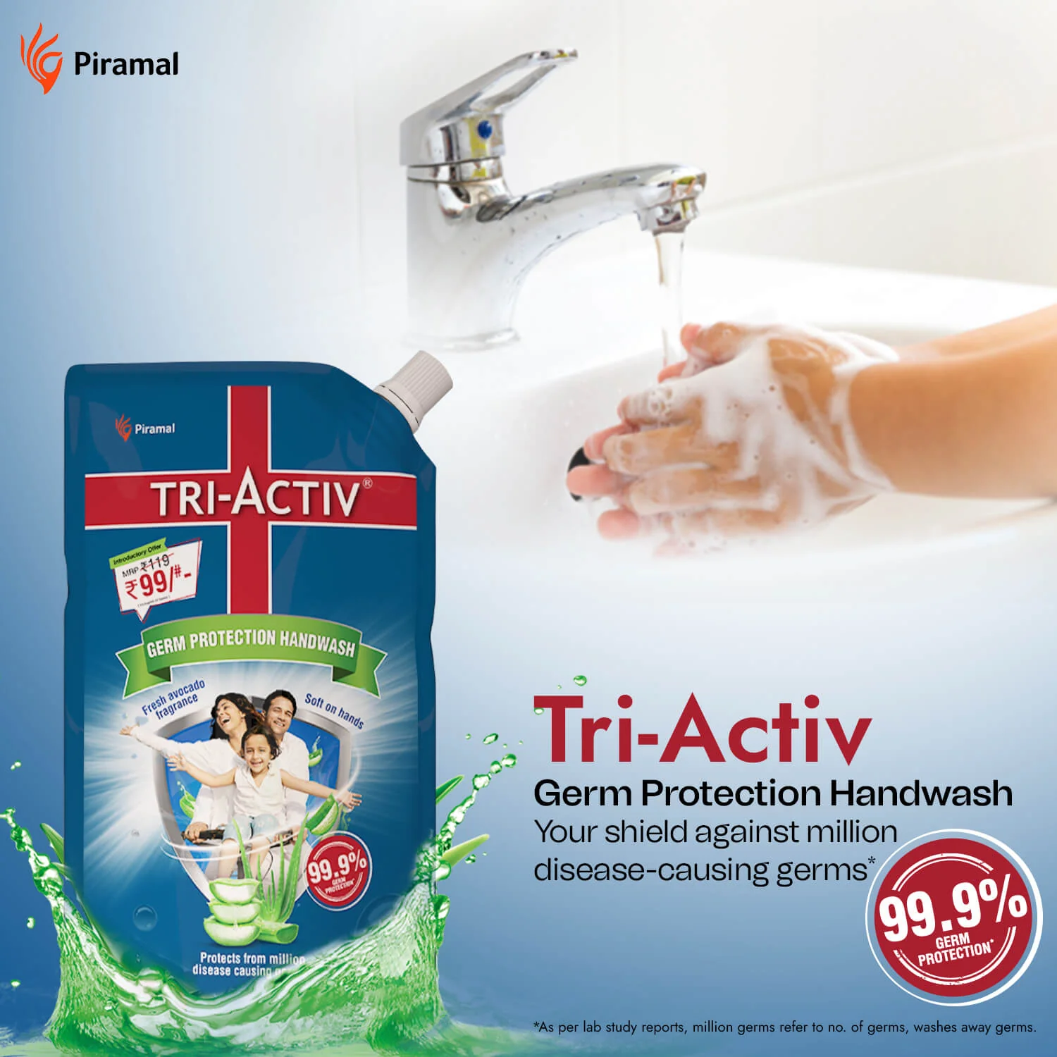 Tri-Activ Germ Protection Handwash Refill Pack | 750 ml - Image 3