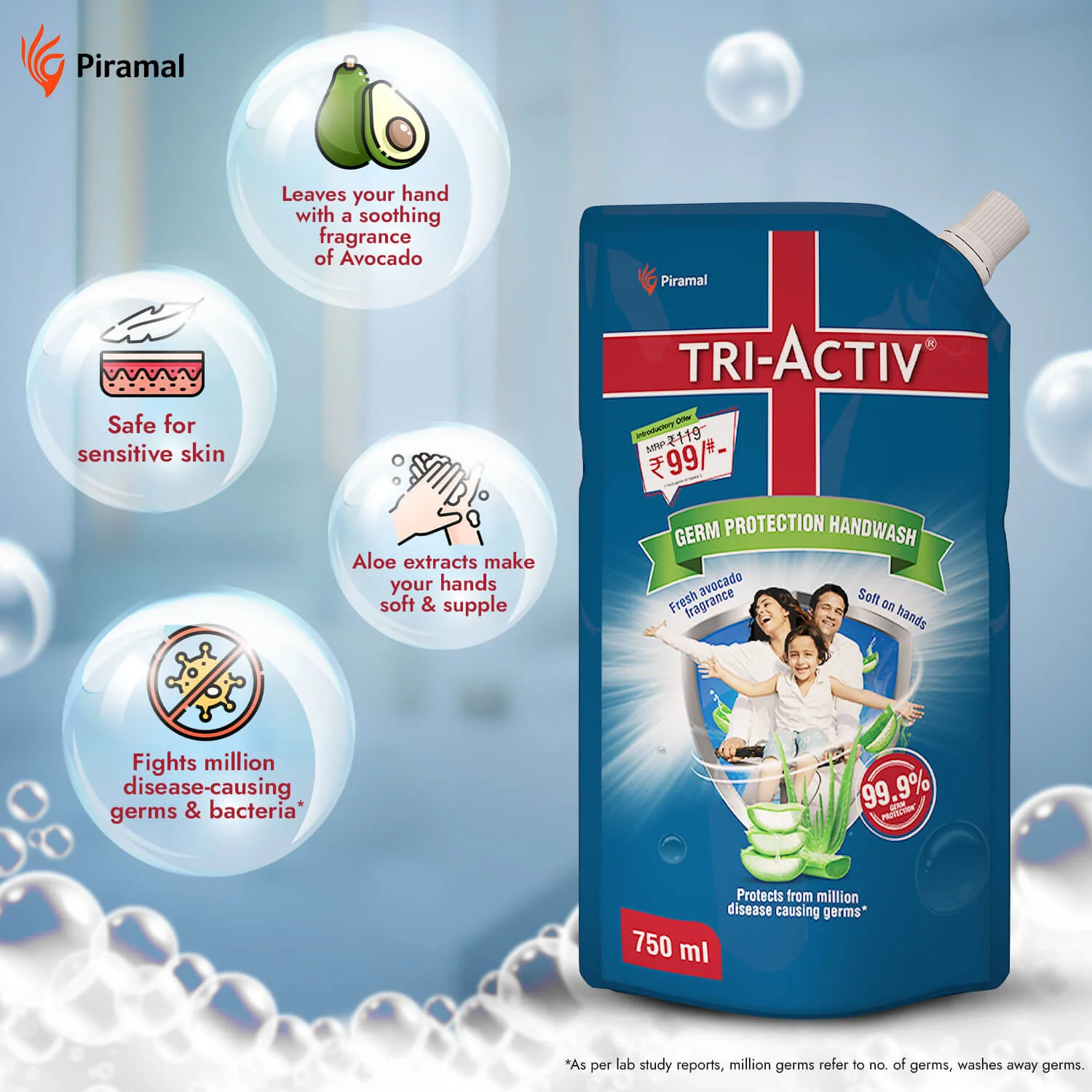 Tri-Activ Germ Protection Handwash Refill Pack | 750 ml - Image 4