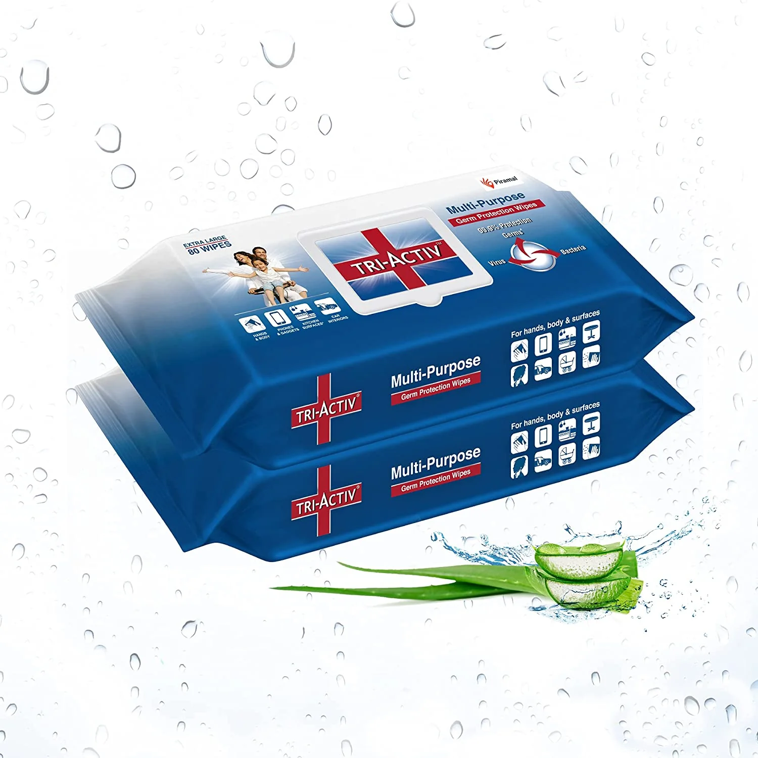 Tri-Activ Multipurpose Germ Protection Wipes | For Skin and Multisurfaces-80s wipes - Image 10