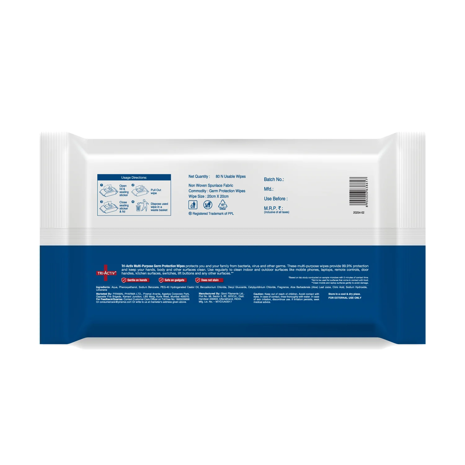 Tri-Activ Multipurpose Germ Protection Wipes | For Skin and Multisurfaces-80s wipes - Image 13